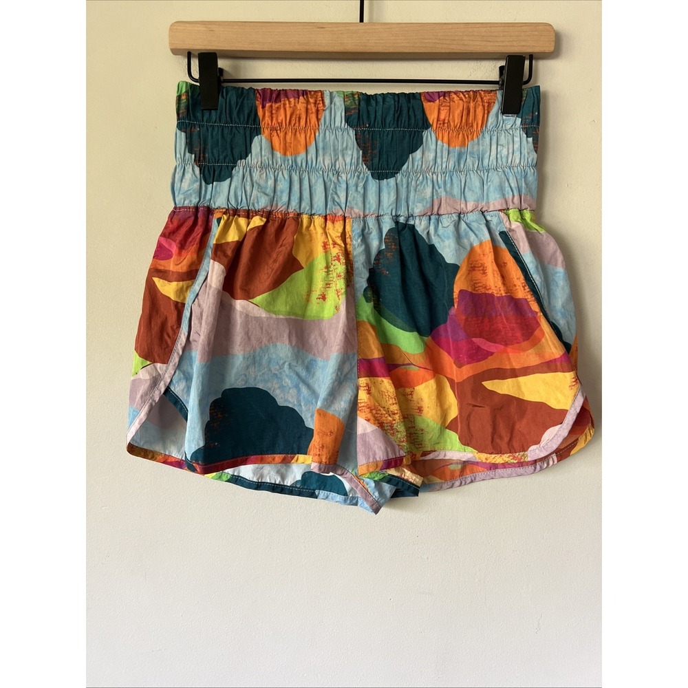 Free People Movement FP The Way Home Shorts Blue Colorful Tie Dye Printed M